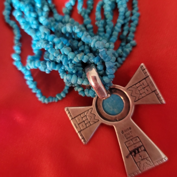 Carolyn Pollack turquoise bead necklace with enhancer. - Picture 3 of 4